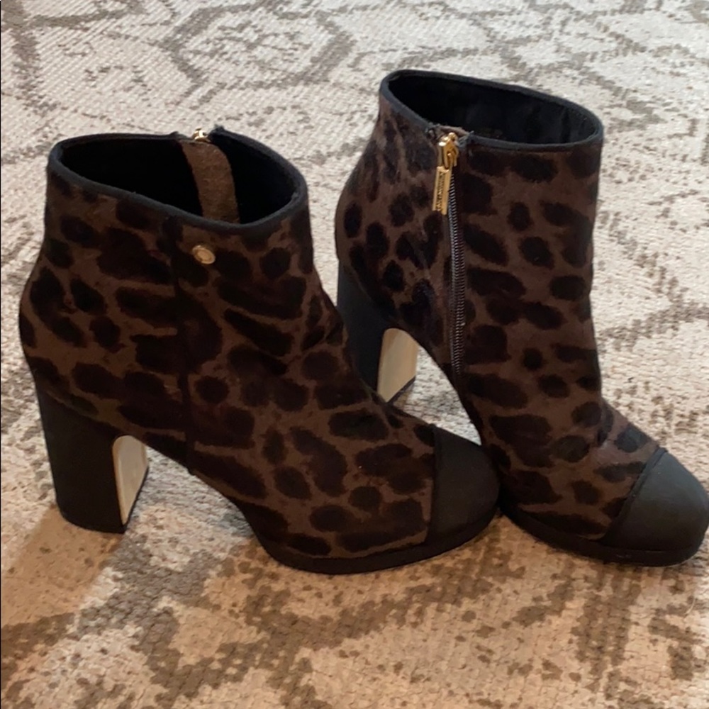 Karl Lagerfeld animal print booties